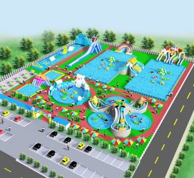 IS11-4002 Maksimum Şişme Bölge Şişme Eğlence Parkı Açık Oyun Alanı