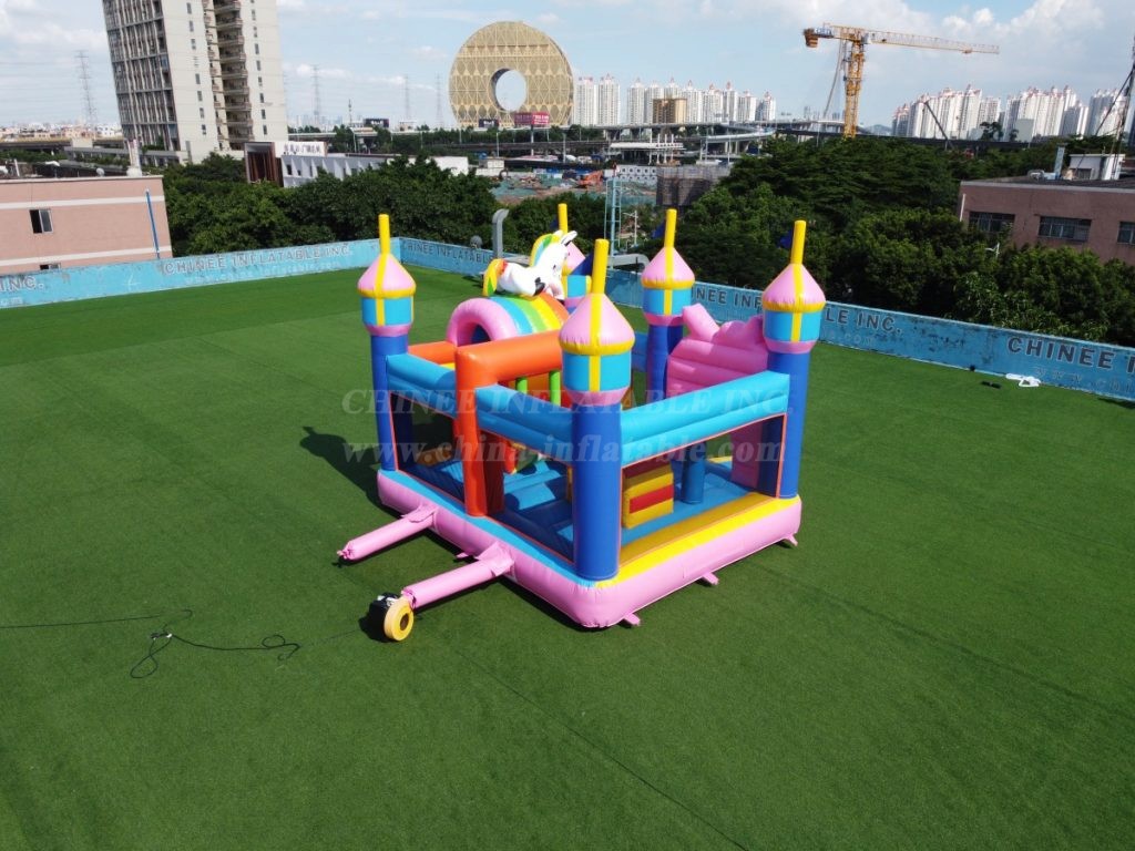 T2-4093 Fairy Wonderland Unicorn Bouncy Castle With Slide