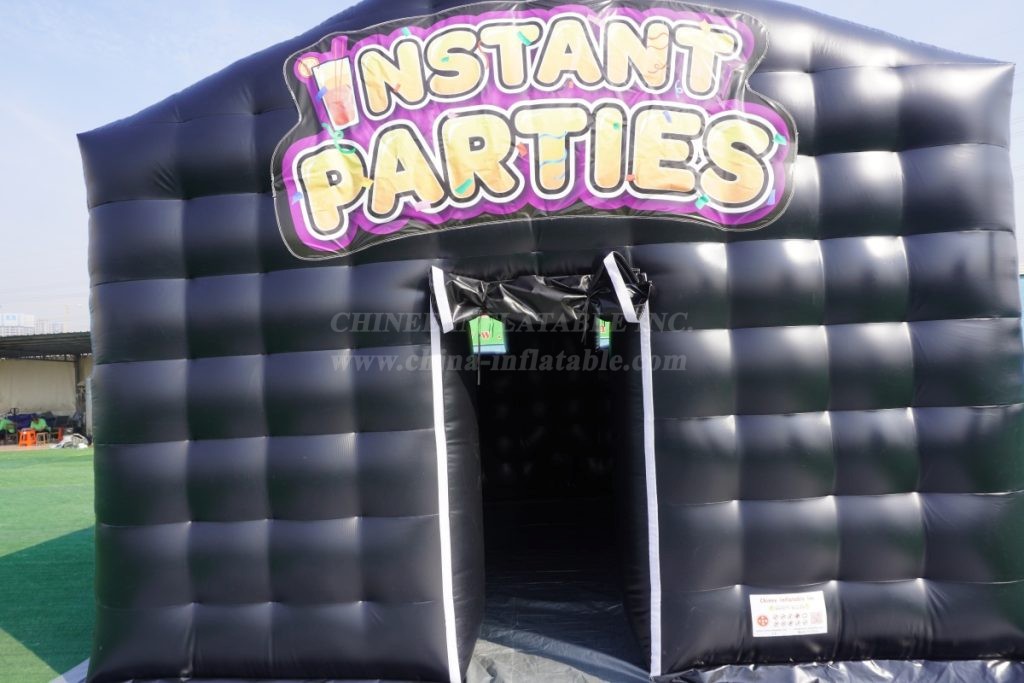Tent1-704C Inflatable Cube Tent Black Party Tent
